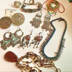 Bundle of Jewelry necklaces, earrings and ring